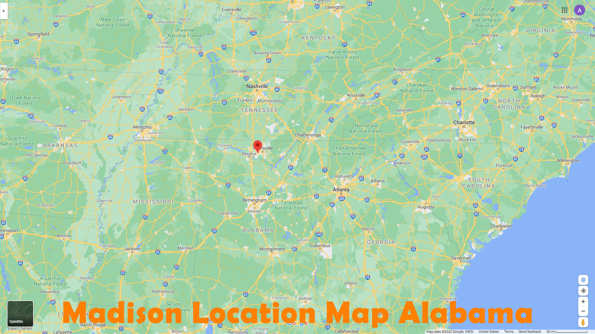 Madison Emplacement Carte Alabama